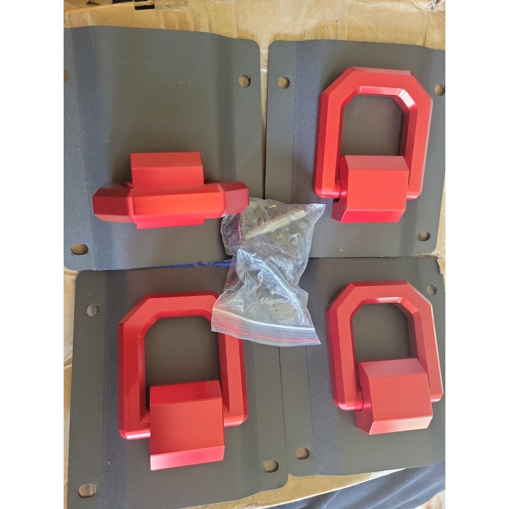 For Ford F-150 Raptor 2015-2025 Heavy Duty Tie Down Anchors for Truck Bed Red
